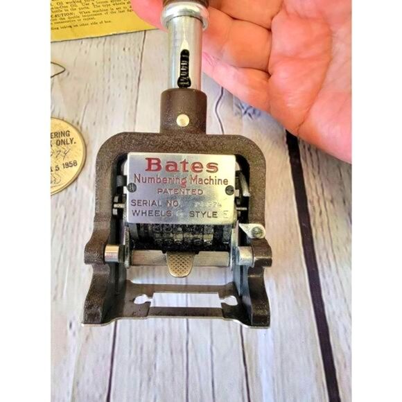 Vintage Bates Auto Numbering Machine - Picture 3 of 6